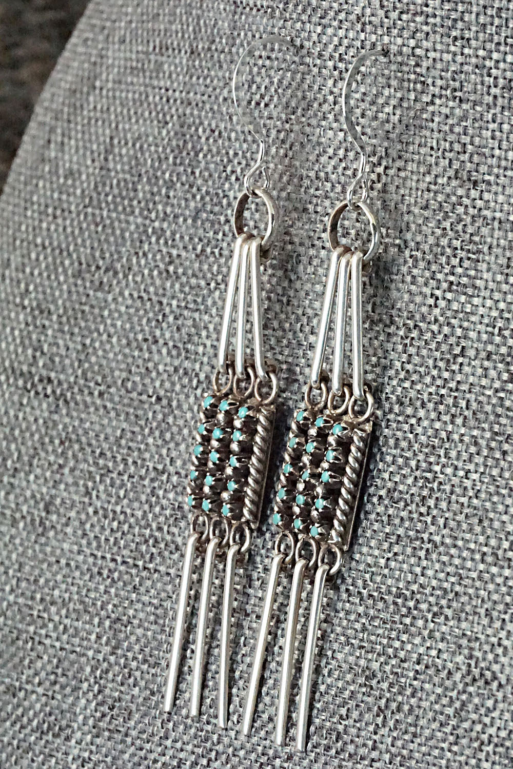 Turquoise & Sterling Silver Earrings - Justin Amesoli