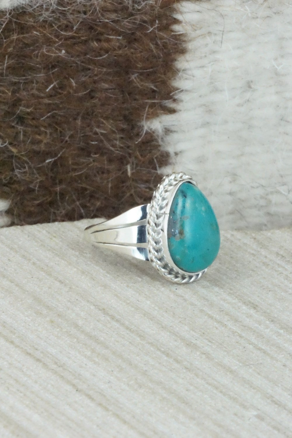 Turquoise & Sterling Silver Ring - Jamie Saunders - Size 6.5