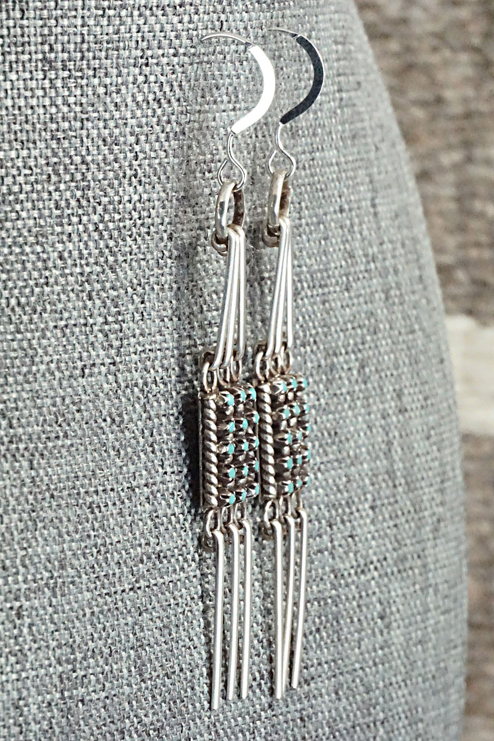 Turquoise & Sterling Silver Earrings - Justin Amesoli
