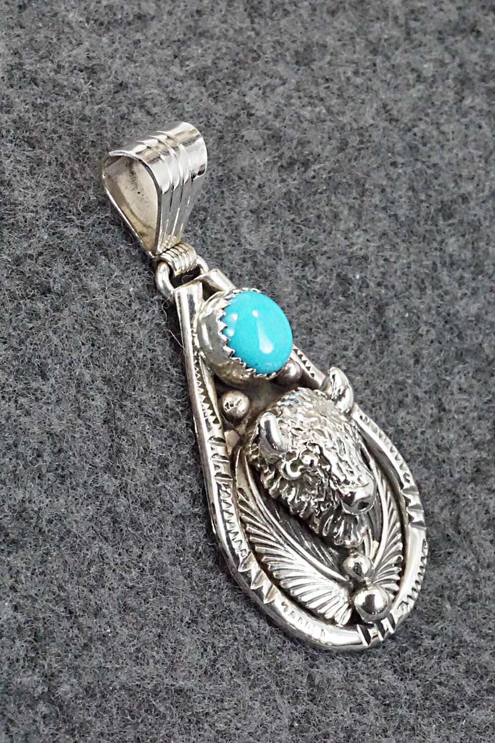 Turquoise and Sterling Silver Pendant - Genevieve Francisco