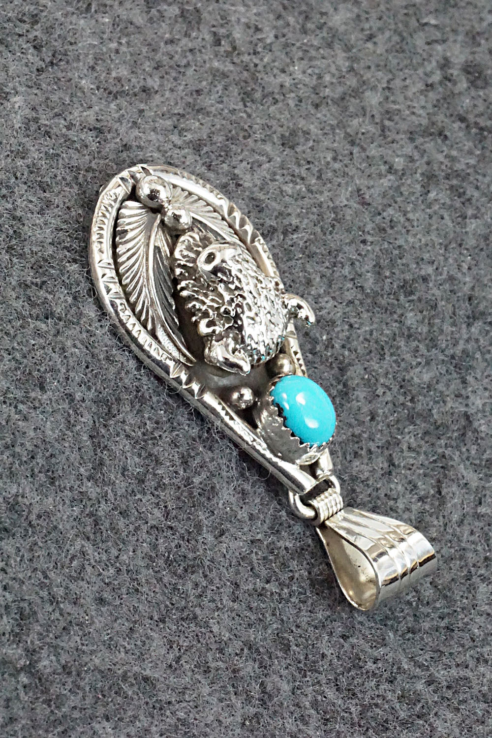 Turquoise and Sterling Silver Pendant - Genevieve Francisco
