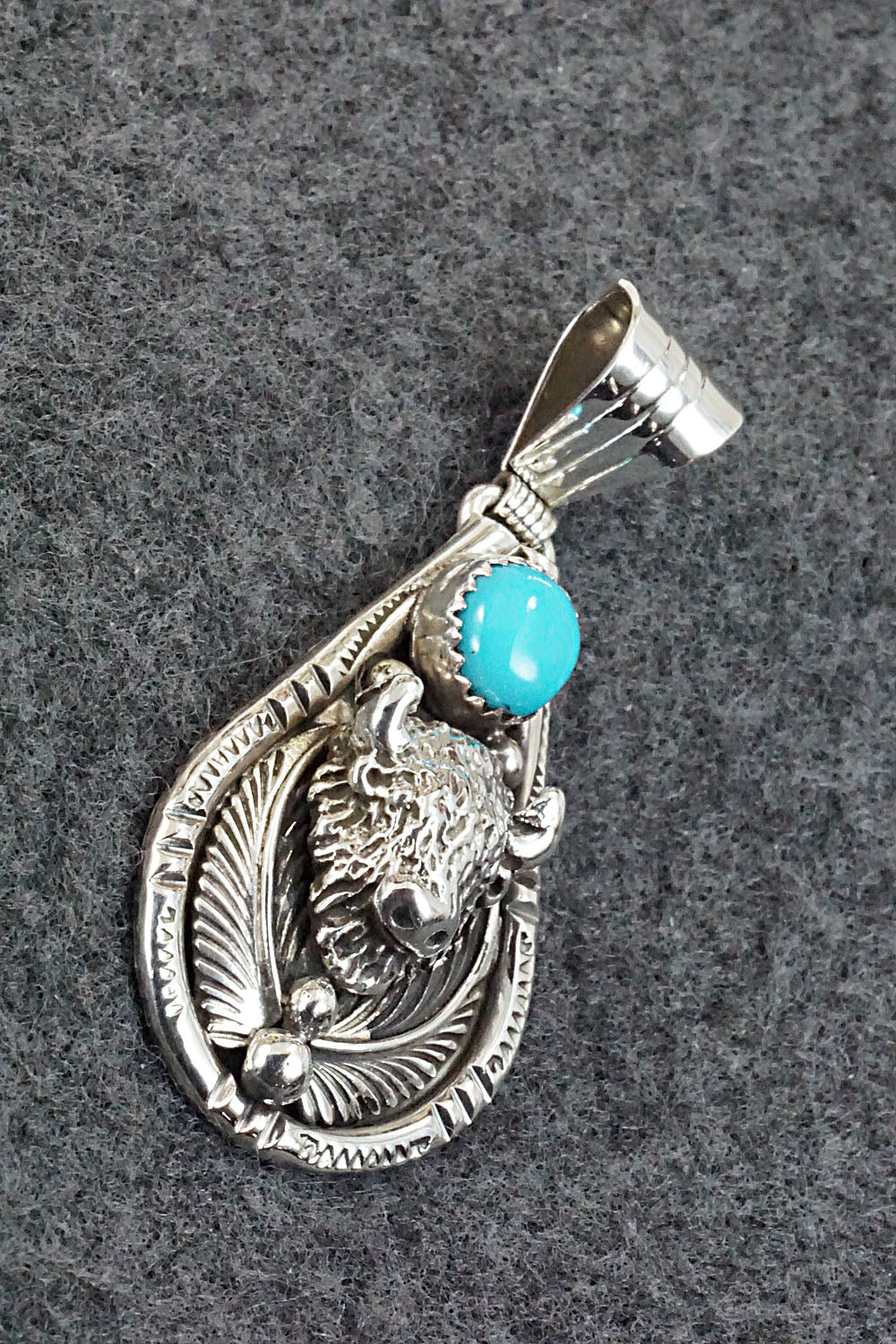 Turquoise and Sterling Silver Pendant - Genevieve Francisco