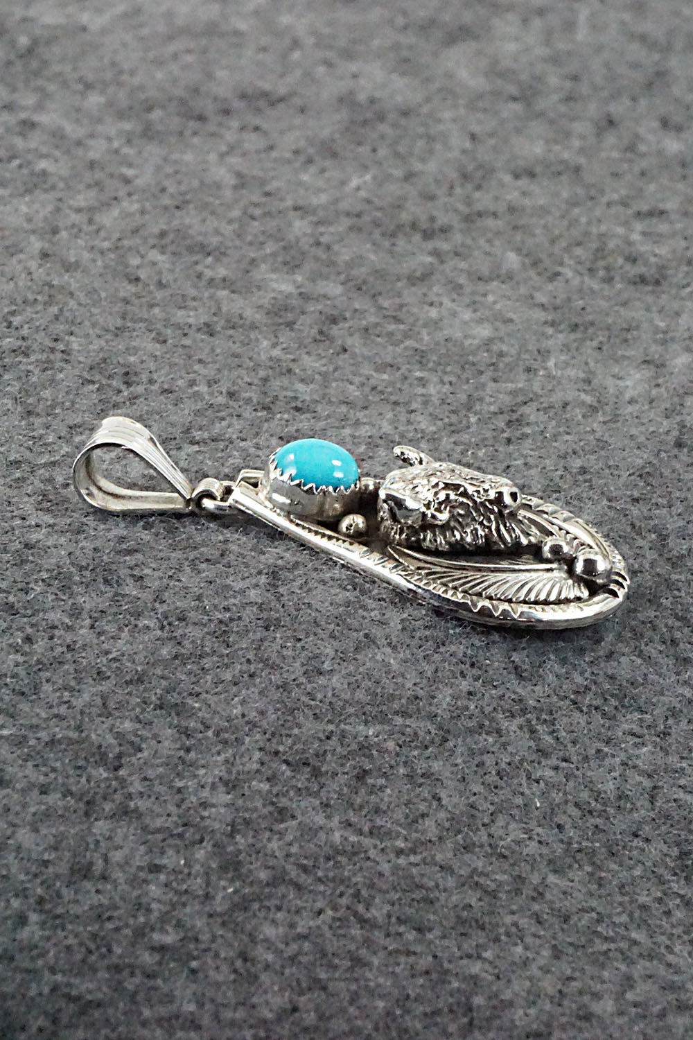 Turquoise and Sterling Silver Pendant - Genevieve Francisco