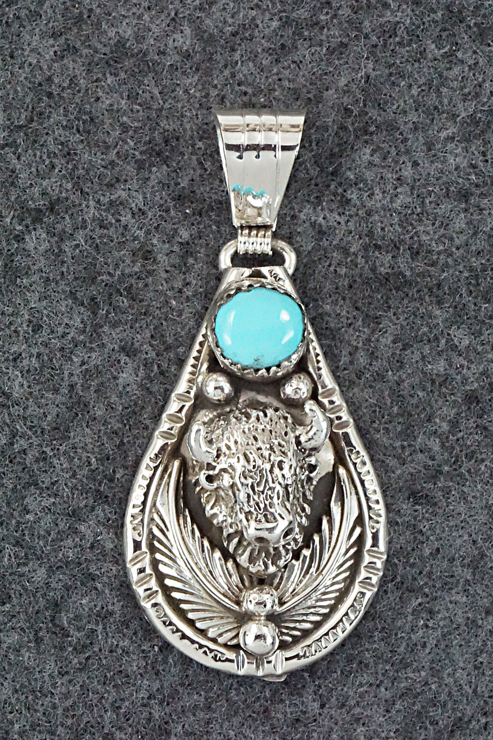 Turquoise and Sterling Silver Pendant - Genevieve Francisco
