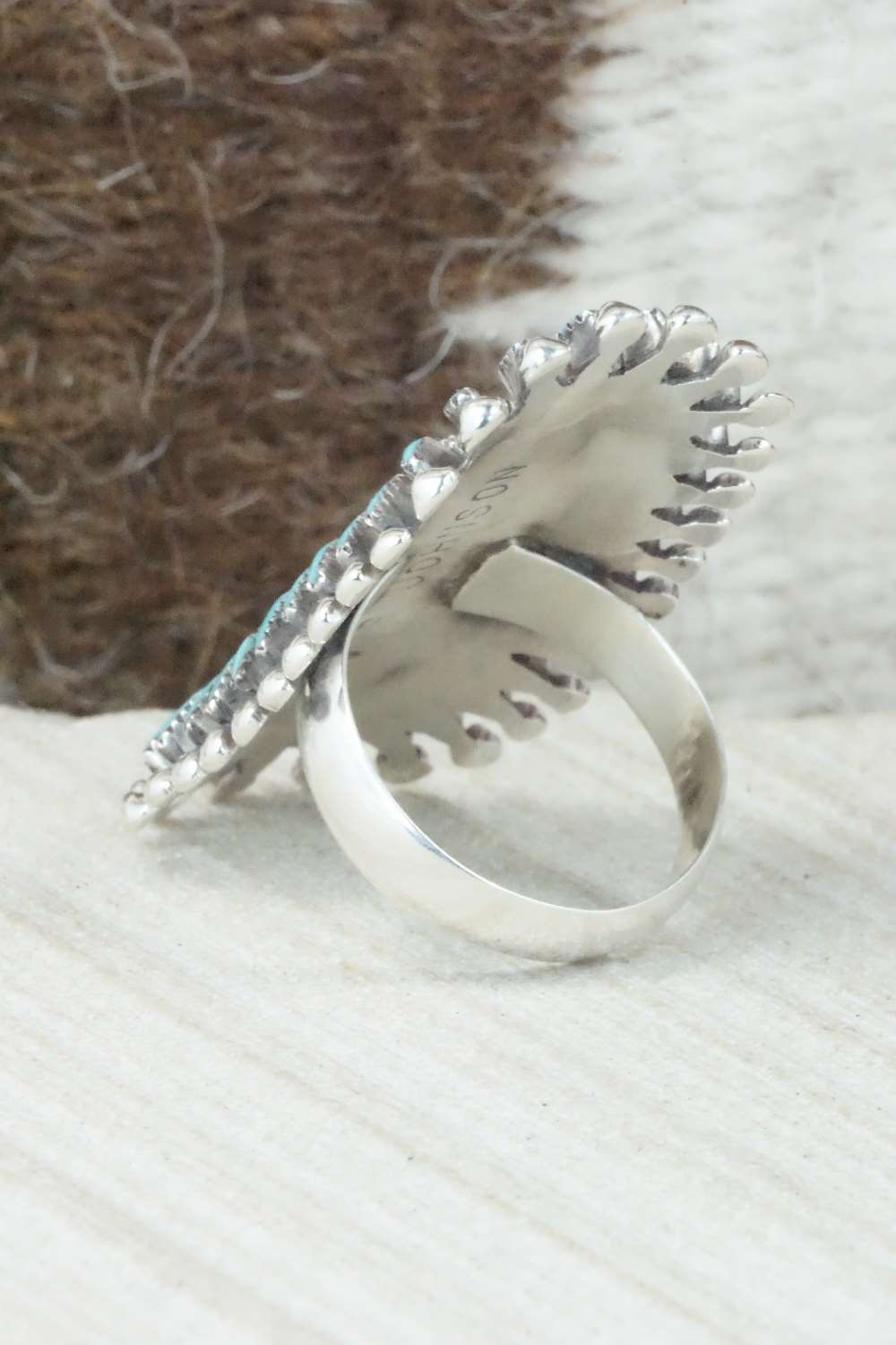 Turquoise & Sterling Silver Ring - Vincent Johnson - Size 7