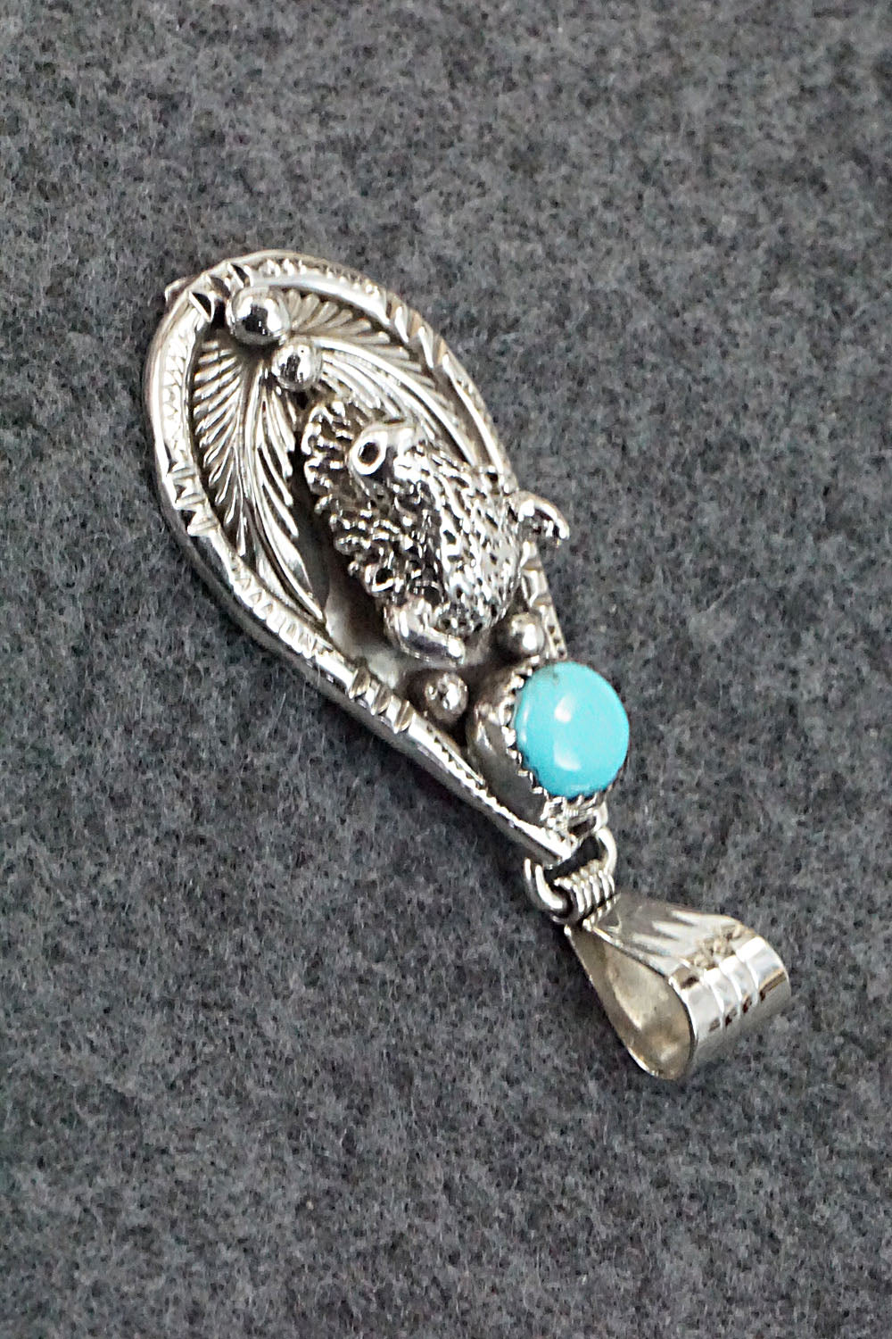 Turquoise and Sterling Silver Pendant - Genevieve Francisco