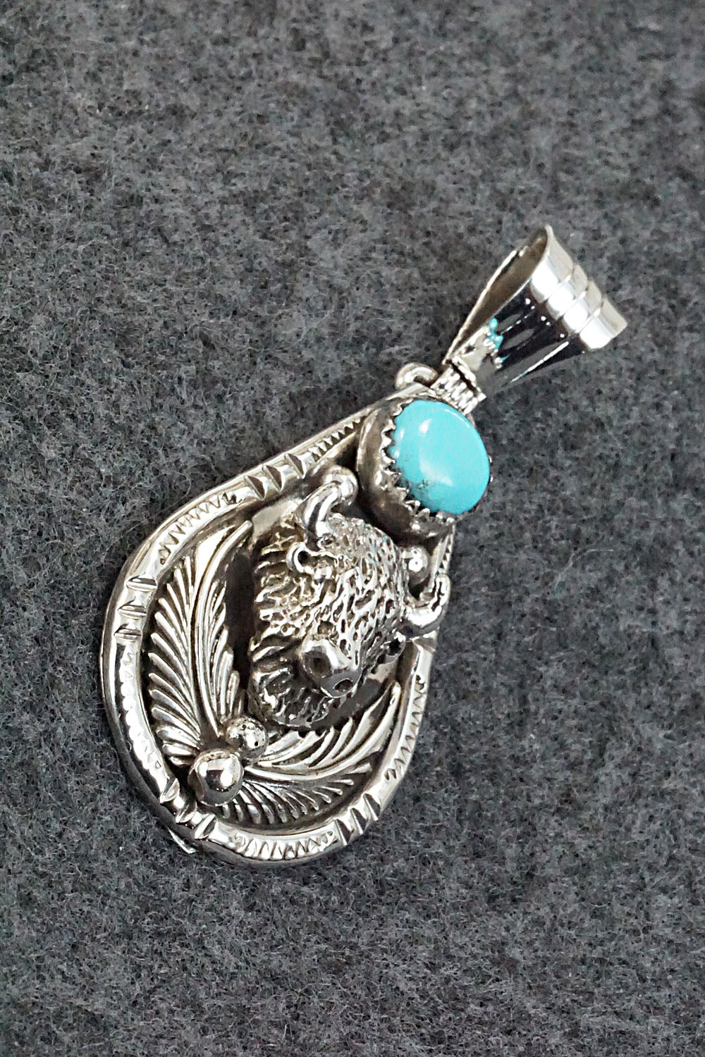 Turquoise and Sterling Silver Pendant - Genevieve Francisco