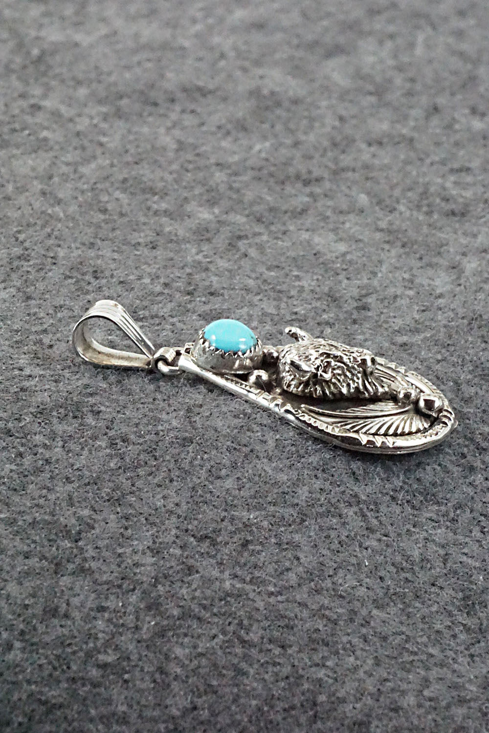 Turquoise and Sterling Silver Pendant - Genevieve Francisco