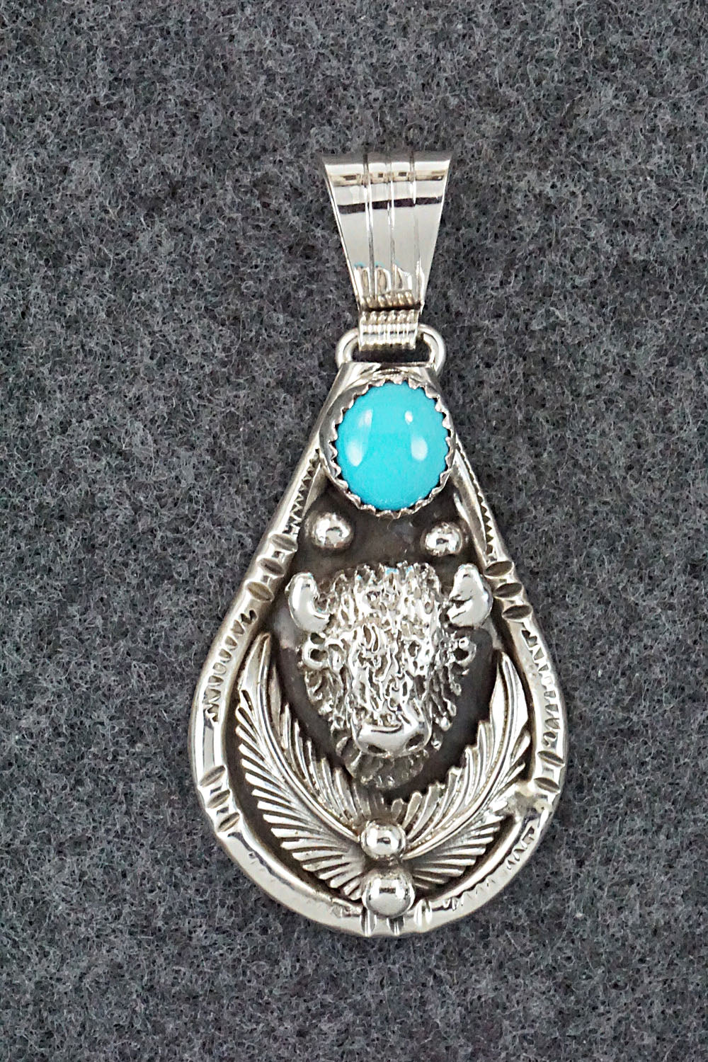 Turquoise and Sterling Silver Pendant - Genevieve Francisco