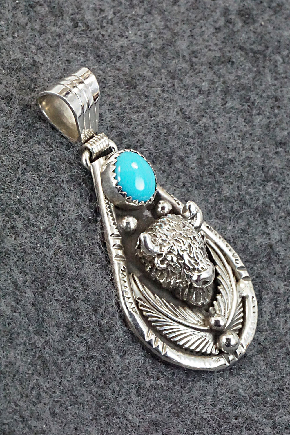 Turquoise and Sterling Silver Pendant - Genevieve Francisco