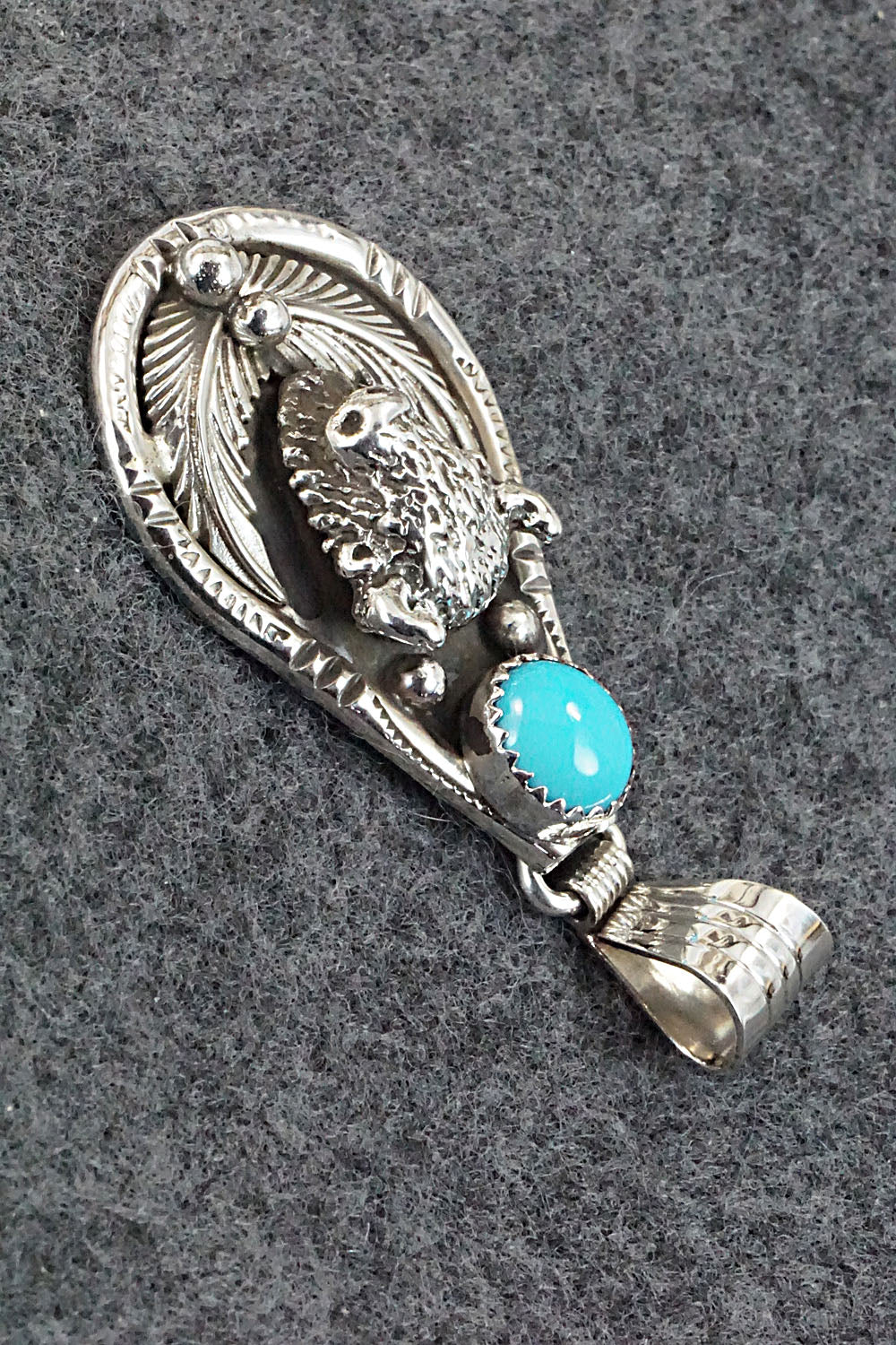 Turquoise and Sterling Silver Pendant - Genevieve Francisco
