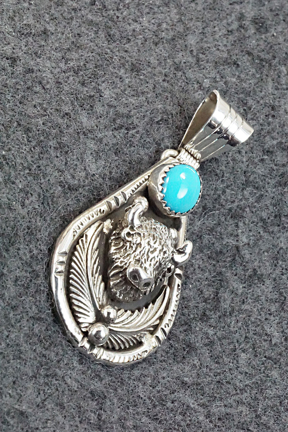 Turquoise and Sterling Silver Pendant - Genevieve Francisco