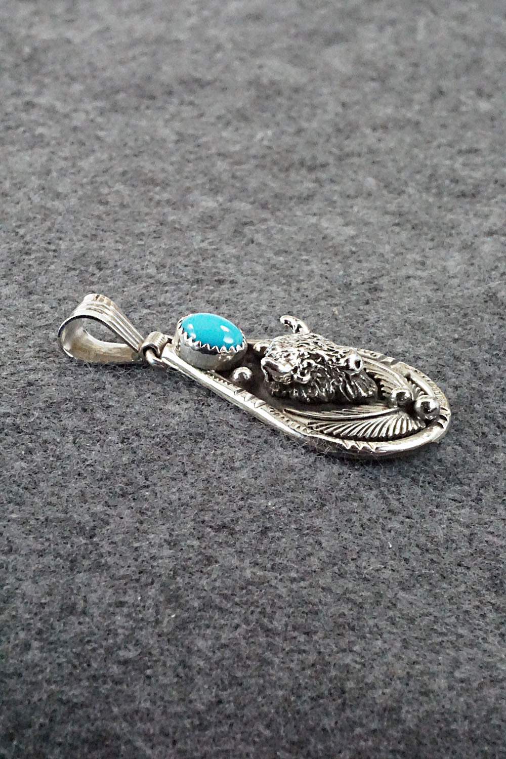 Turquoise and Sterling Silver Pendant - Genevieve Francisco