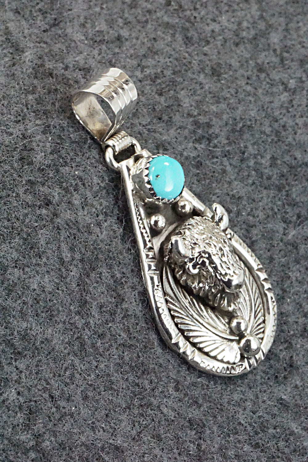 Turquoise and Sterling Silver Pendant - Genevieve Francisco