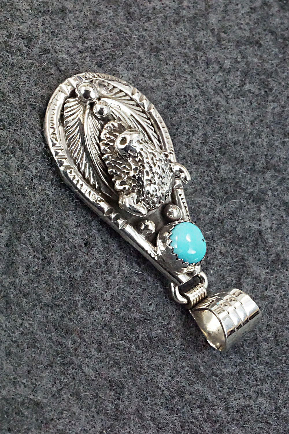 Turquoise and Sterling Silver Pendant - Genevieve Francisco