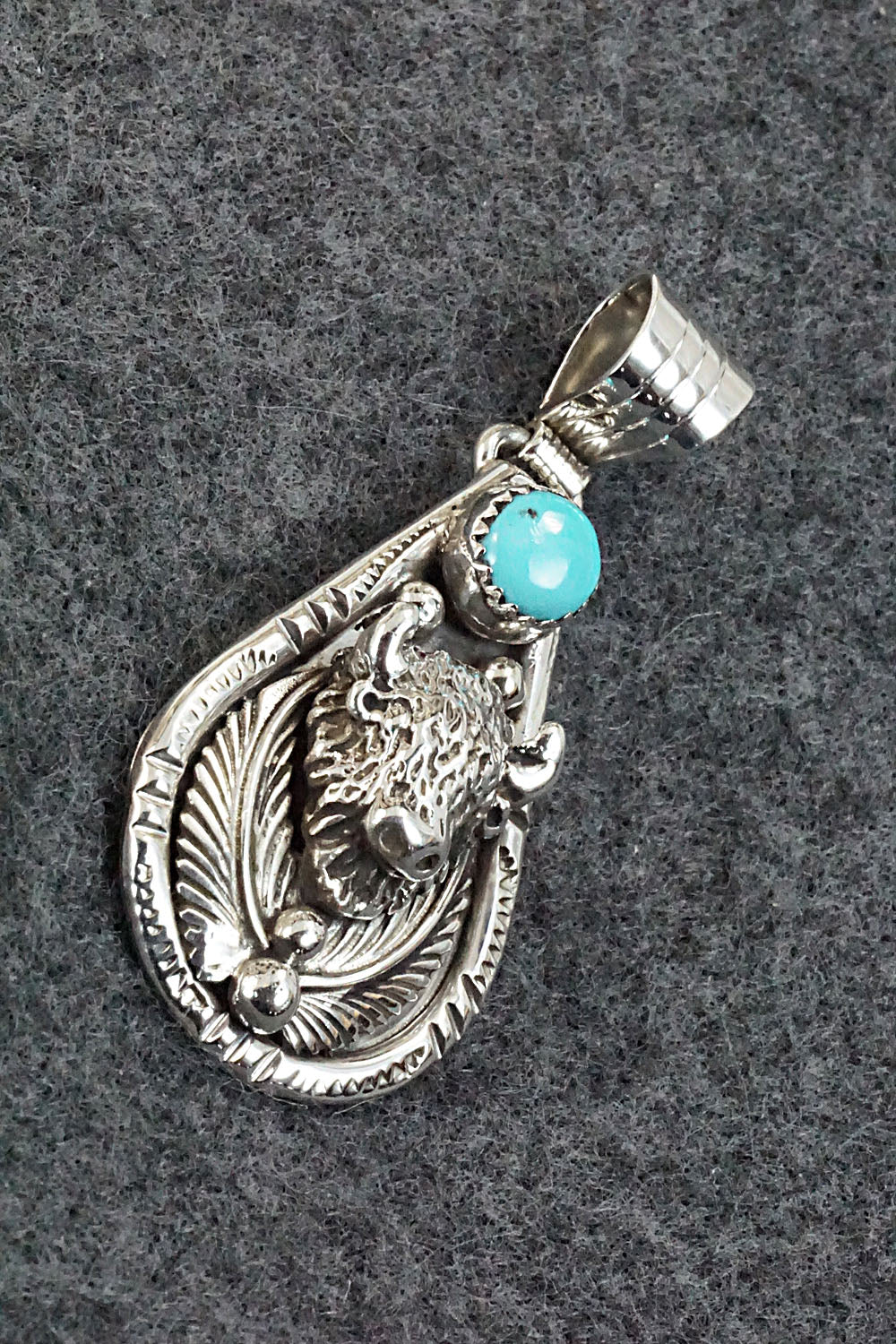 Turquoise and Sterling Silver Pendant - Genevieve Francisco