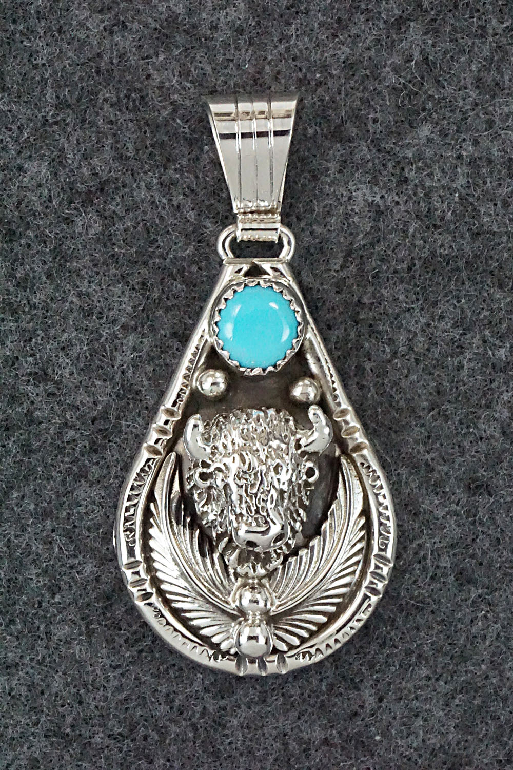 Turquoise and Sterling Silver Pendant - Genevieve Francisco