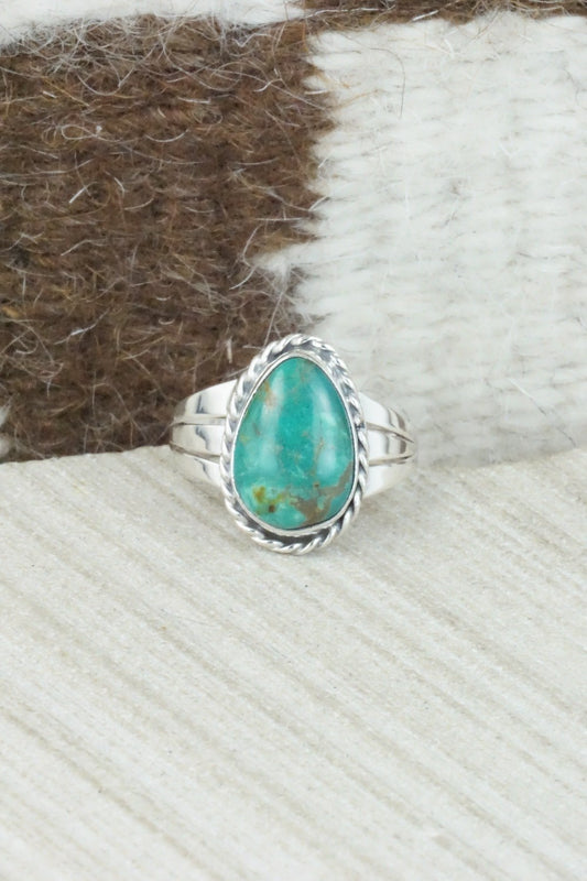 Turquoise & Sterling Silver Ring - Jamie Saunders - Size 8