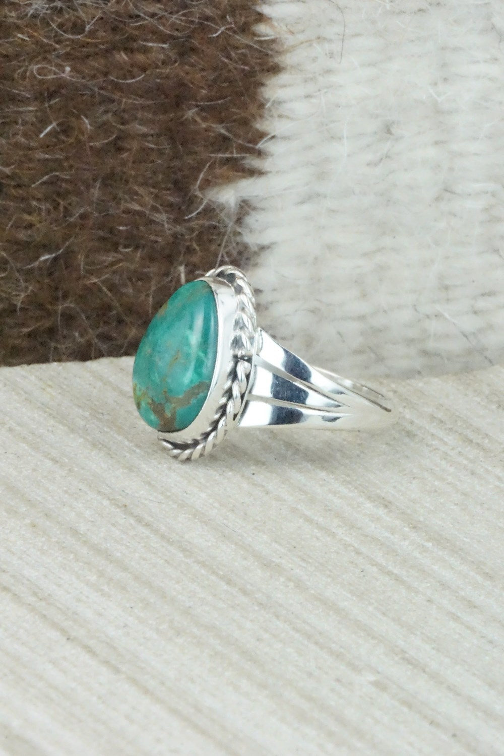 Turquoise & Sterling Silver Ring - Jamie Saunders - Size 8