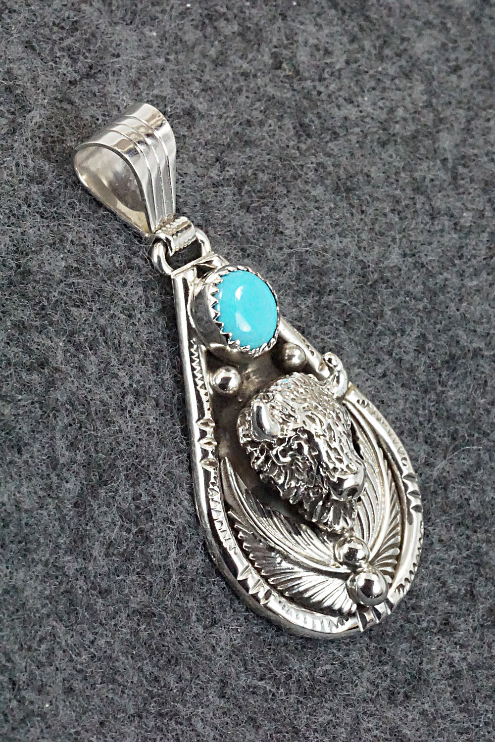 Turquoise and Sterling Silver Pendant - Genevieve Francisco