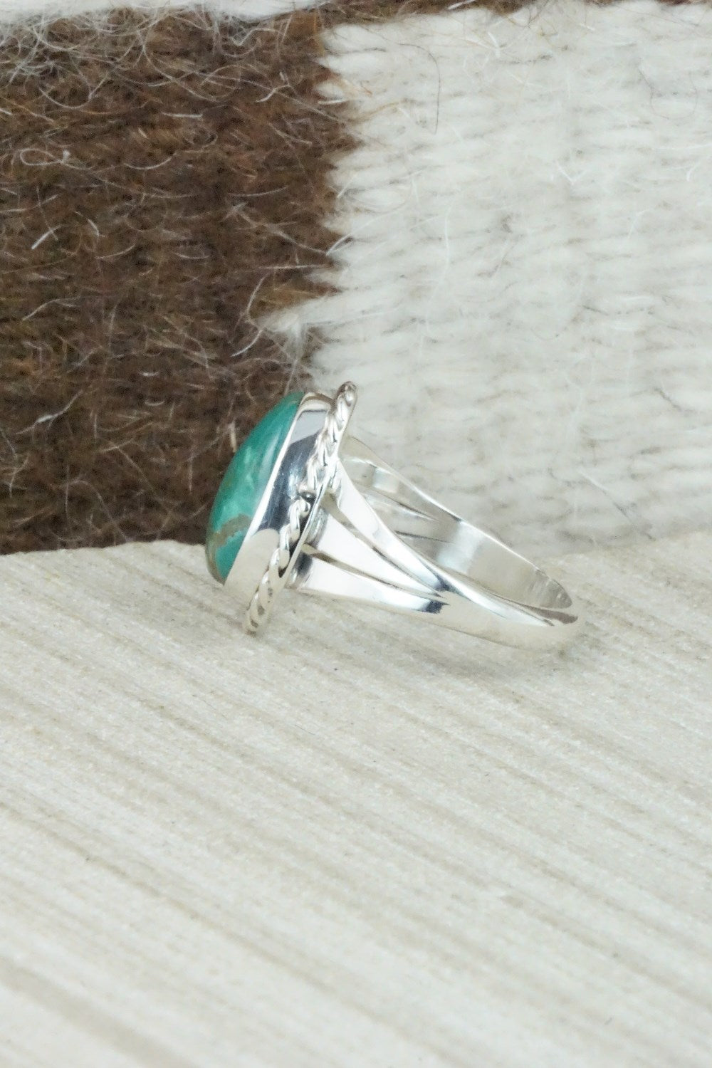 Turquoise & Sterling Silver Ring - Jamie Saunders - Size 8