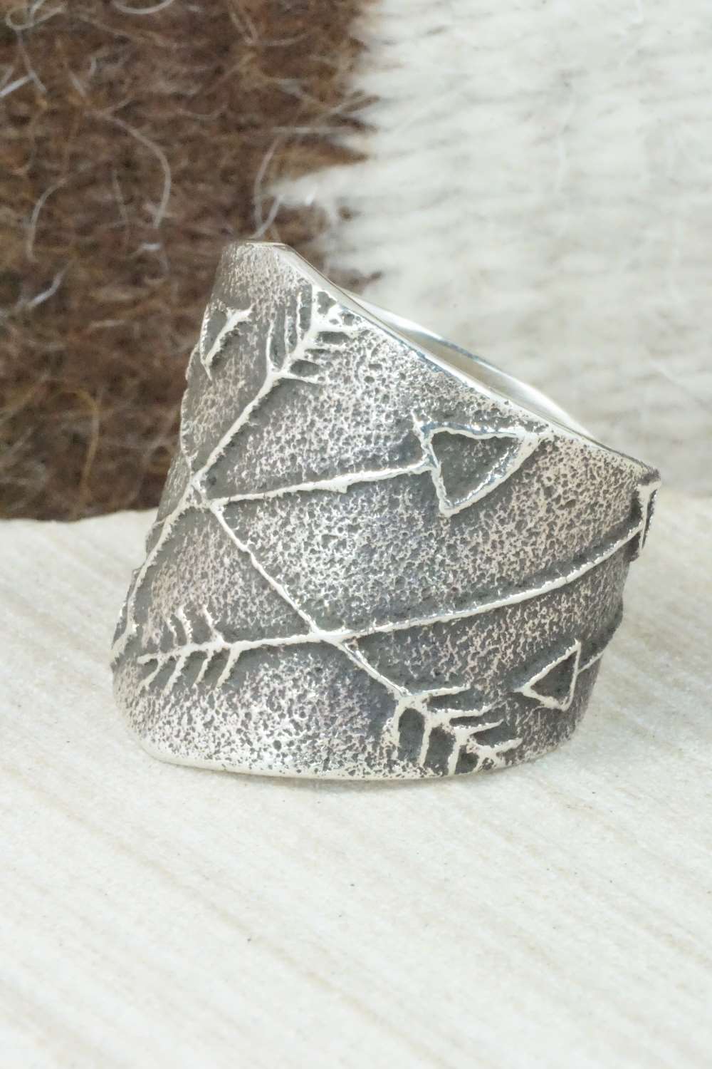 Sterling Silver Ring - Delbert Arviso - Size 14.5