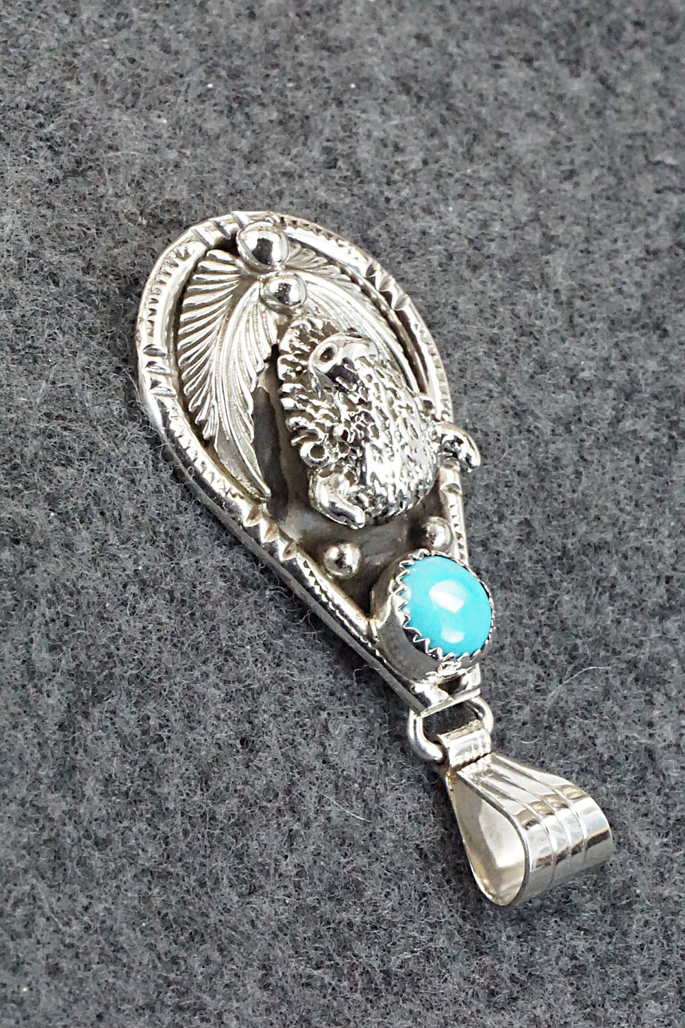 Turquoise and Sterling Silver Pendant - Genevieve Francisco