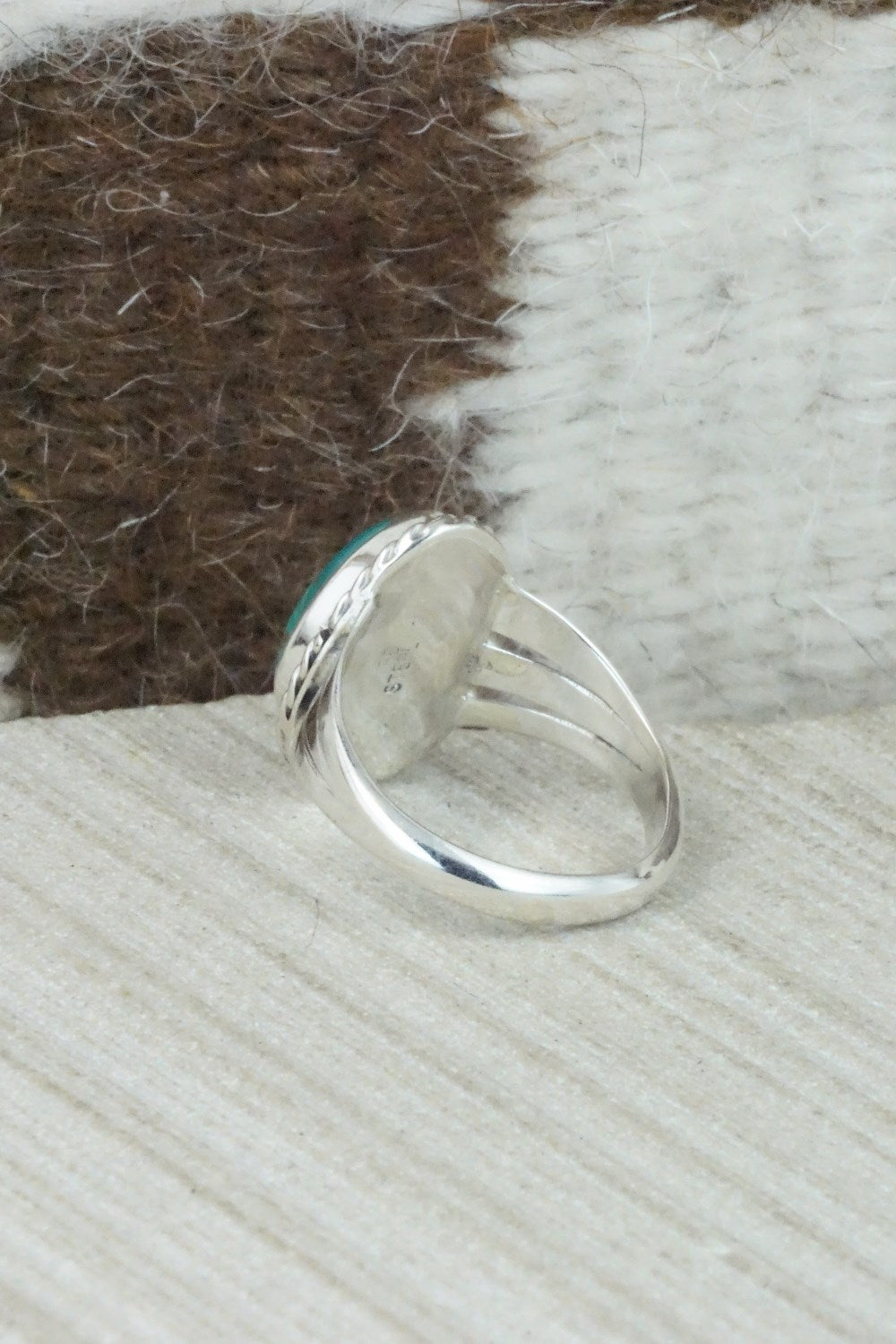 Turquoise & Sterling Silver Ring - Jamie Saunders - Size 8