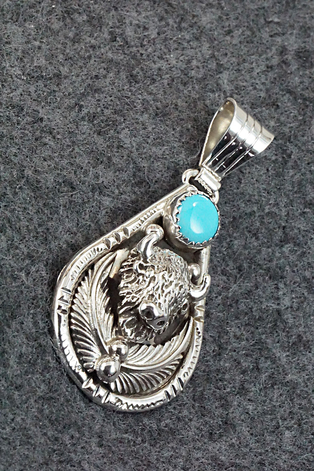 Turquoise and Sterling Silver Pendant - Genevieve Francisco