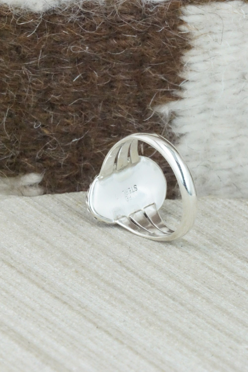 Turquoise & Sterling Silver Ring - Jamie Saunders - Size 8