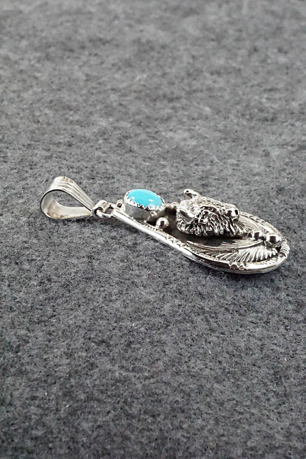 Turquoise and Sterling Silver Pendant - Genevieve Francisco