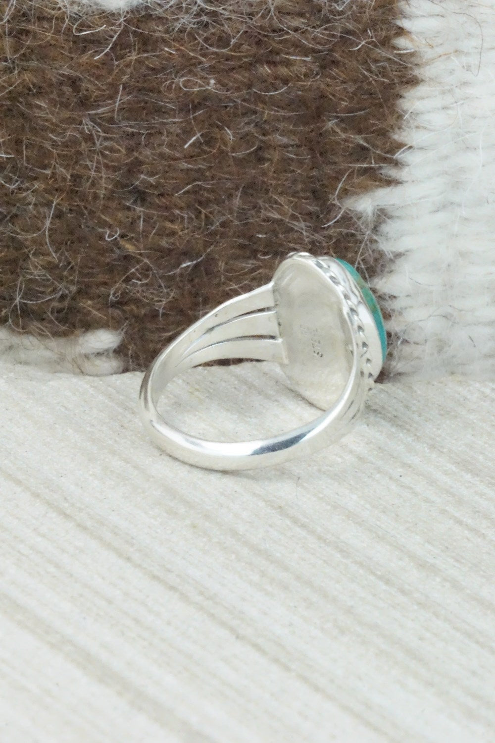 Turquoise & Sterling Silver Ring - Jamie Saunders - Size 8
