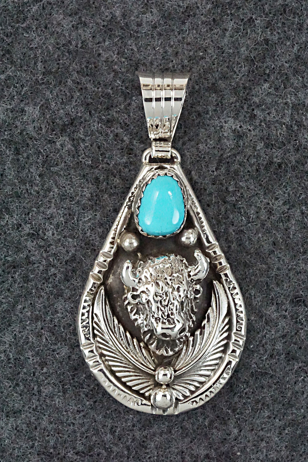 Turquoise and Sterling Silver Pendant - Genevieve Francisco
