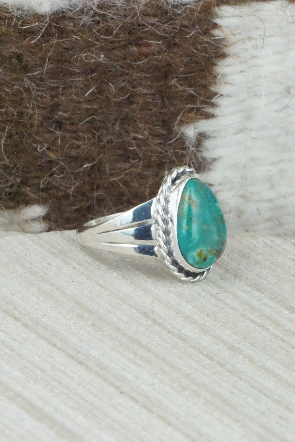 Turquoise & Sterling Silver Ring - Jamie Saunders - Size 8