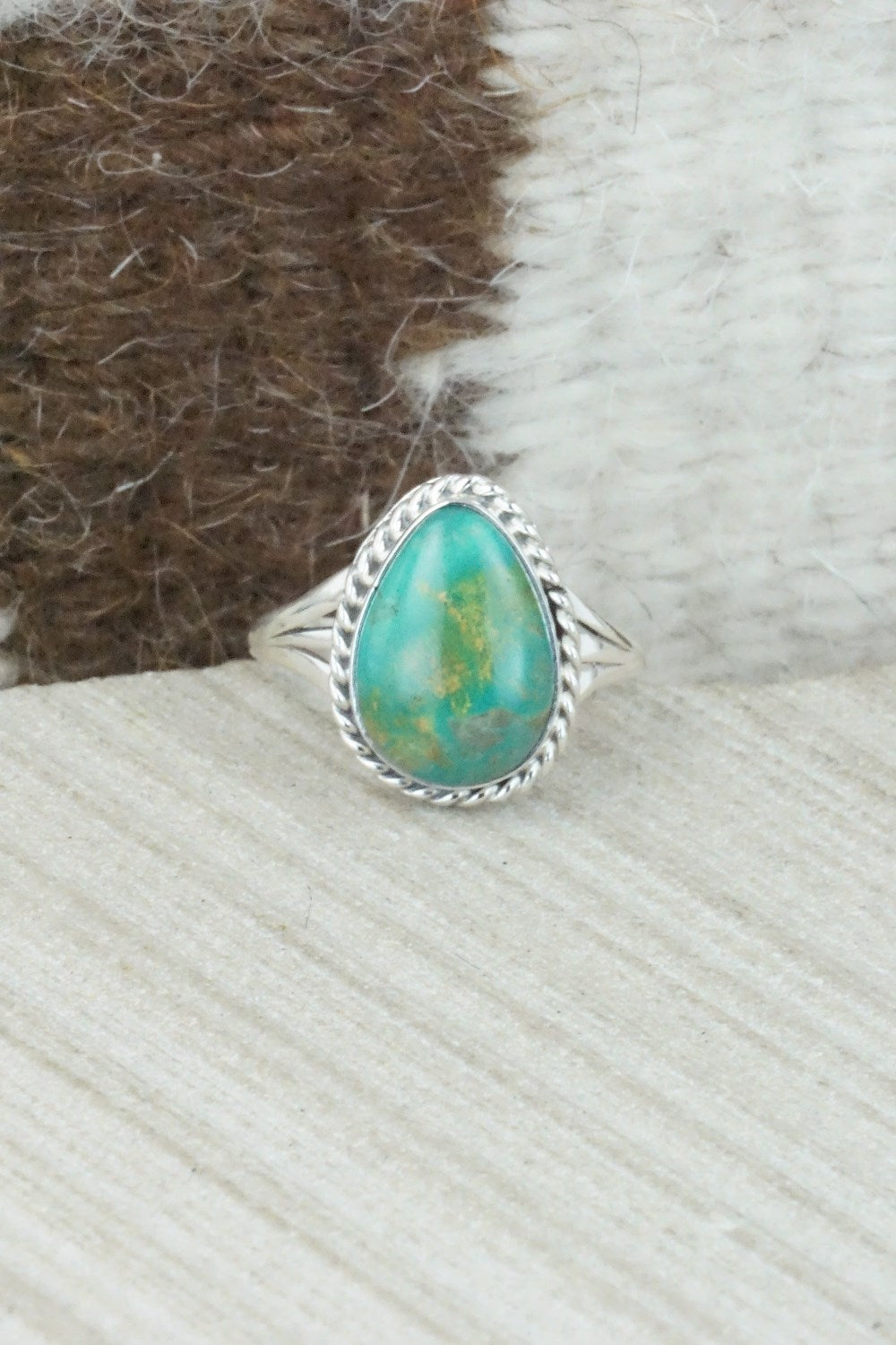 Turquoise & Sterling Silver Ring - Jamie Saunders - Size 8.25