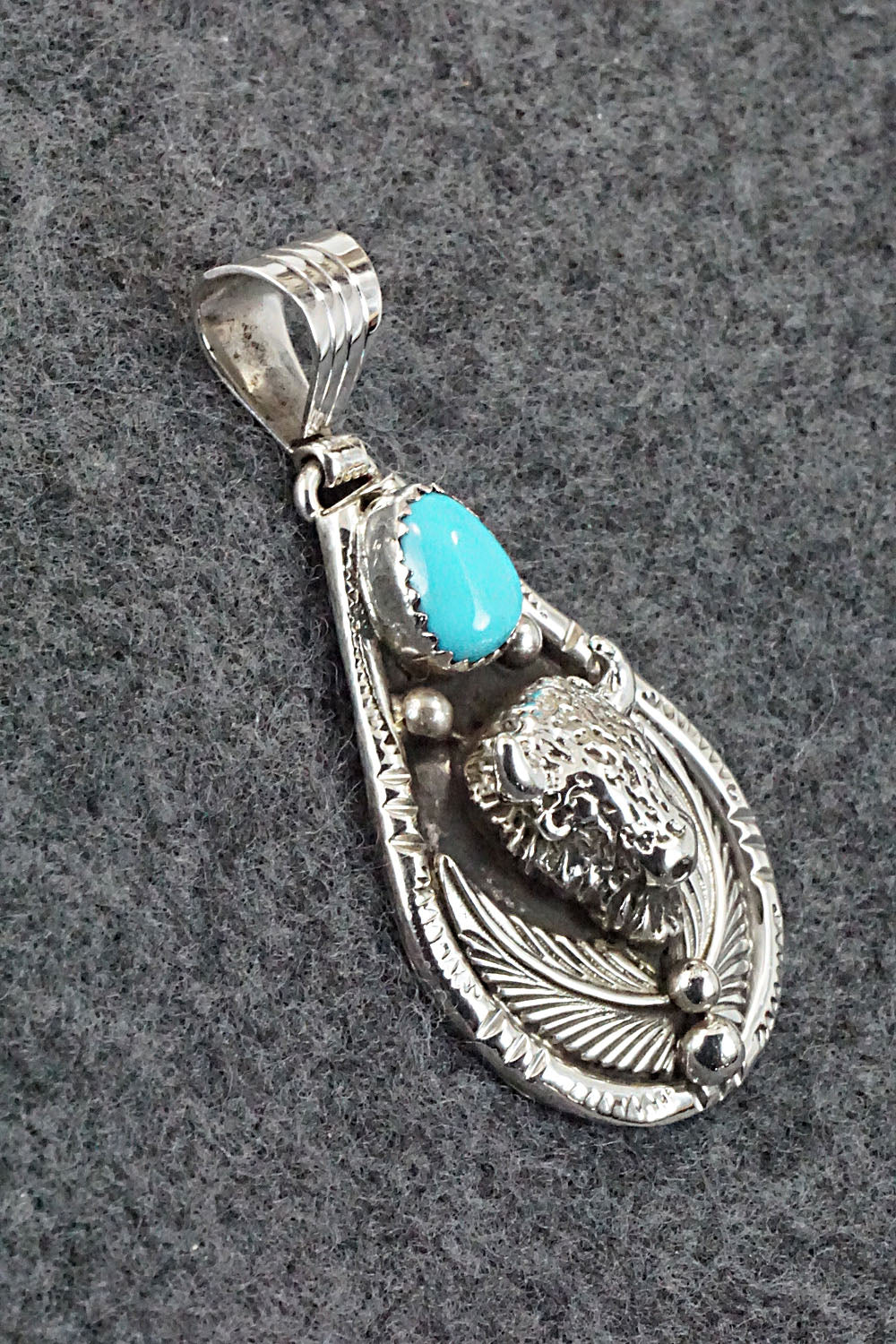 Turquoise and Sterling Silver Pendant - Genevieve Francisco