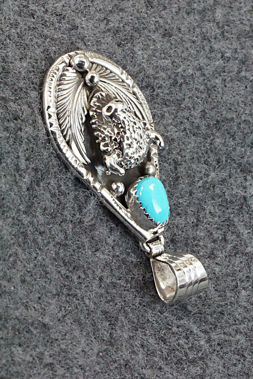 Turquoise and Sterling Silver Pendant - Genevieve Francisco