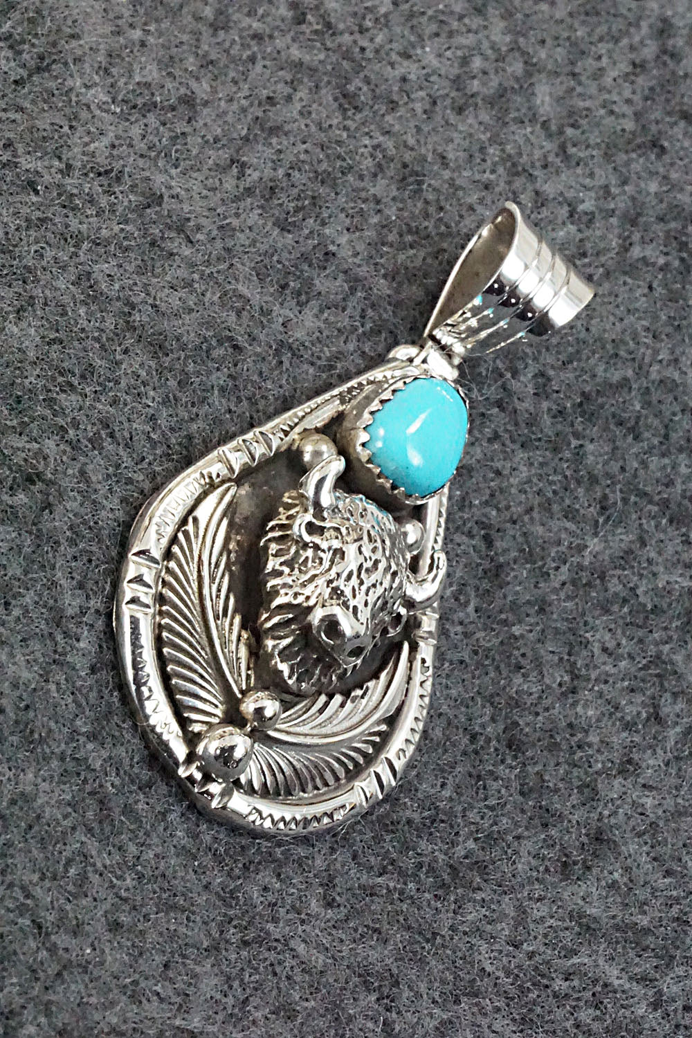 Turquoise and Sterling Silver Pendant - Genevieve Francisco