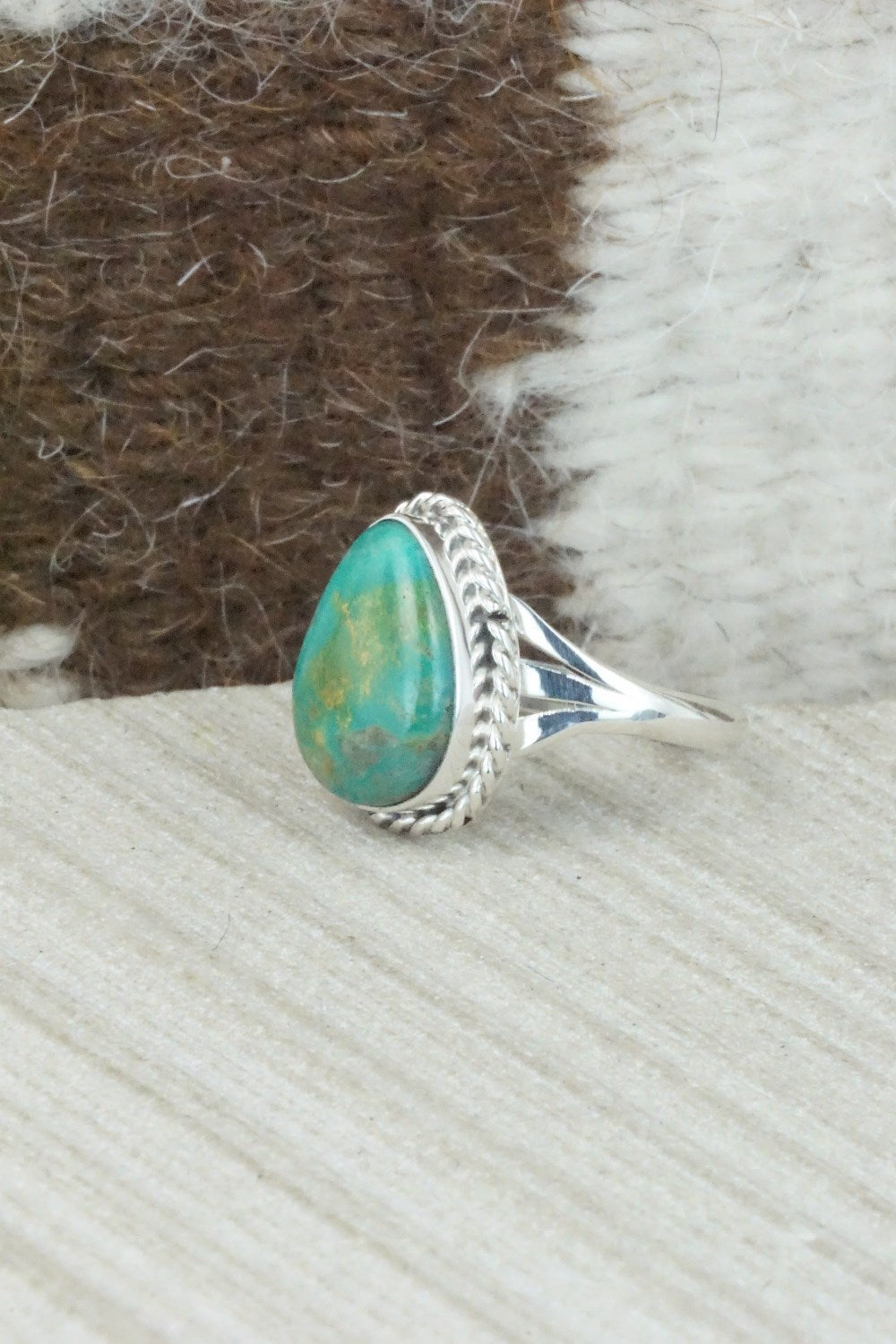 Turquoise & Sterling Silver Ring - Jamie Saunders - Size 8.25