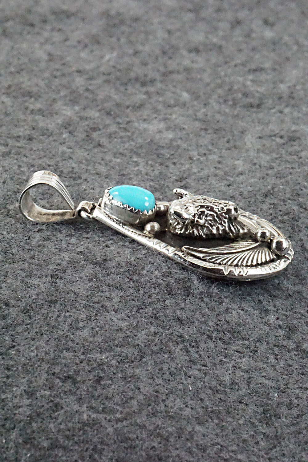 Turquoise and Sterling Silver Pendant - Genevieve Francisco