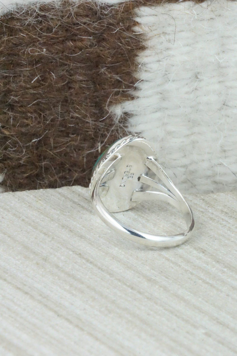Turquoise & Sterling Silver Ring - Jamie Saunders - Size 8.25