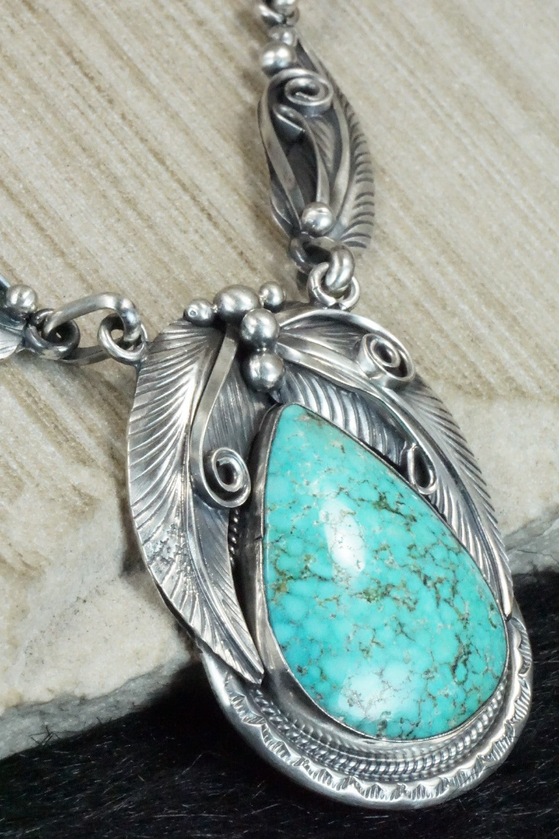Turquoise & Sterling Silver Necklace - Davey Morgan