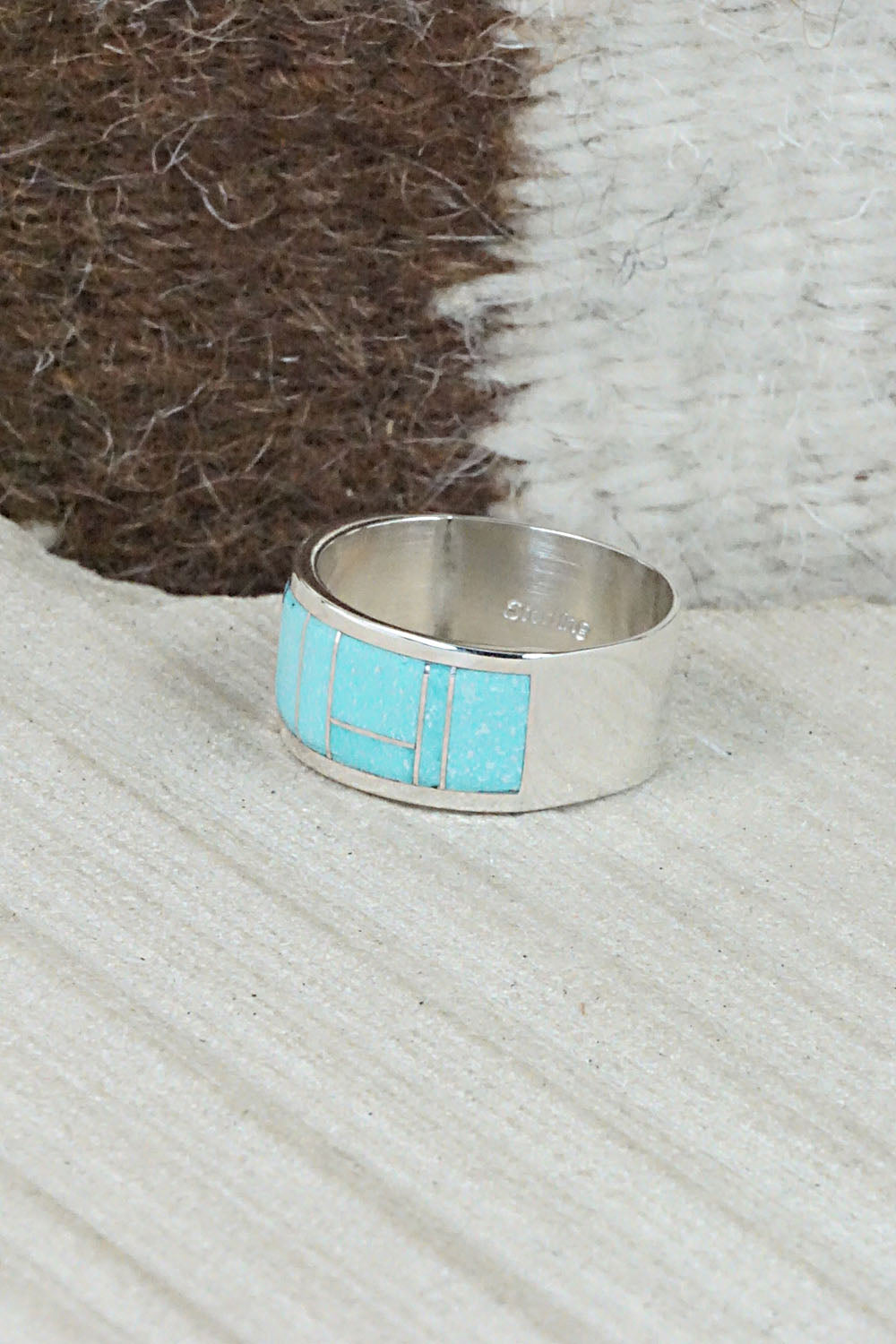 Turquoise & Sterling Silver Ring - Bernard Cachini - Size 10
