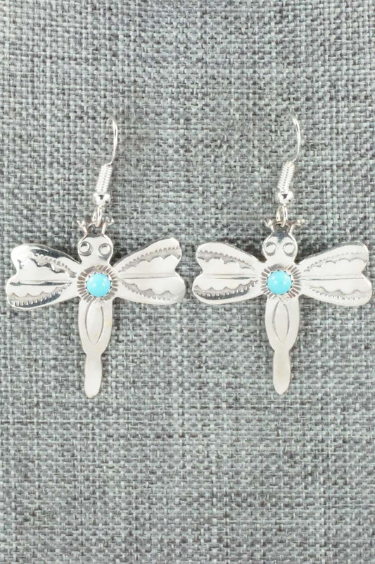 Turquoise & Sterling Silver Earrings - Lucille Platero