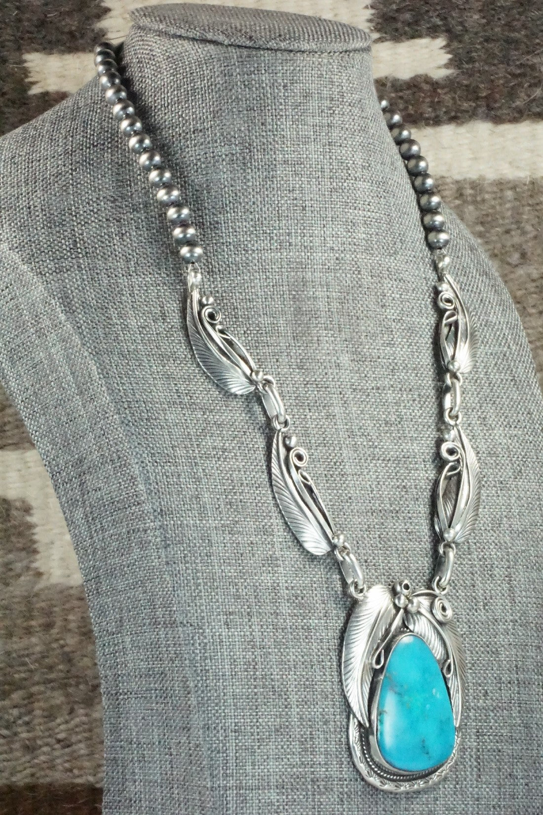 Turquoise & Sterling Silver Necklace - Davey Morgan