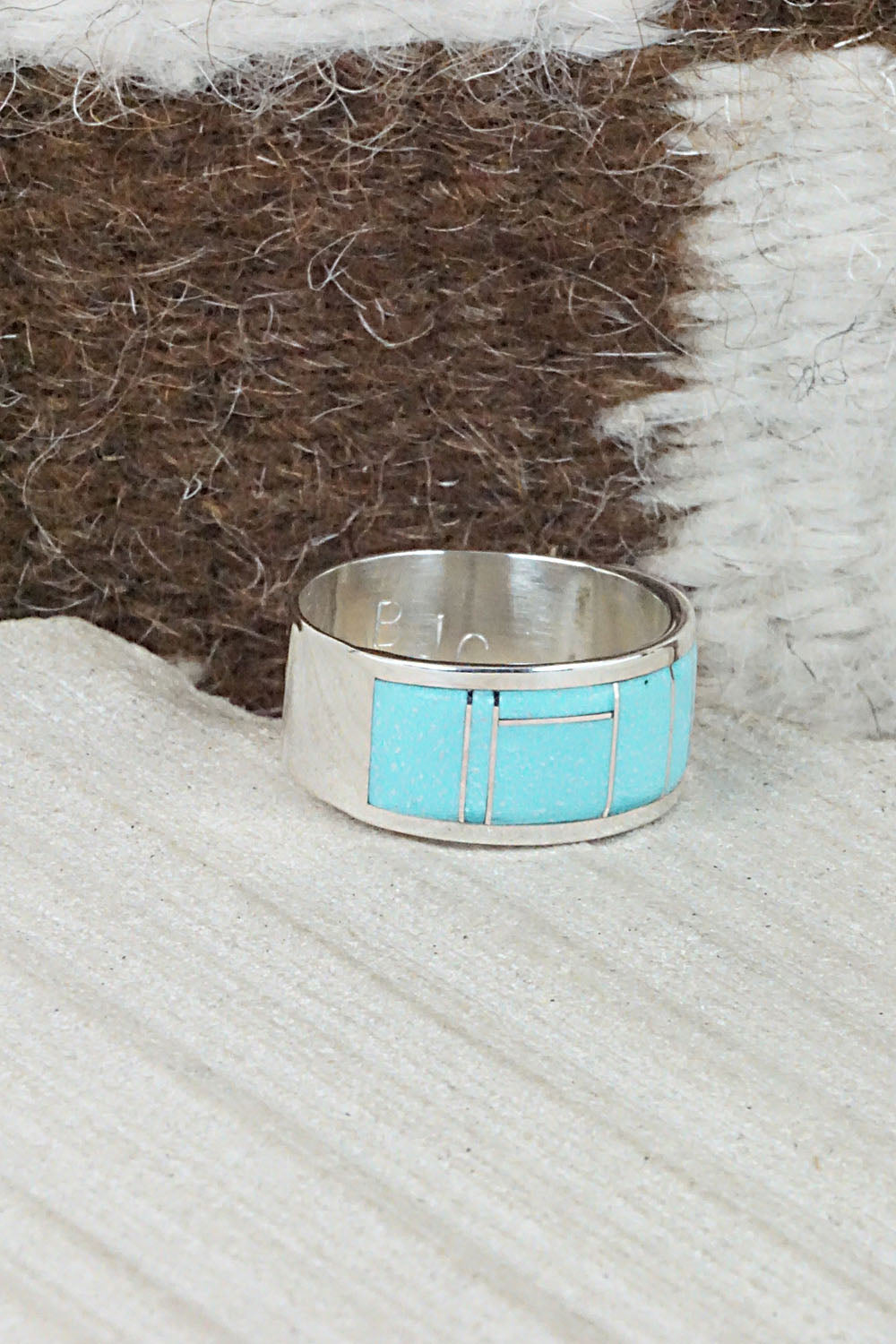 Turquoise & Sterling Silver Ring - Bernard Cachini - Size 10
