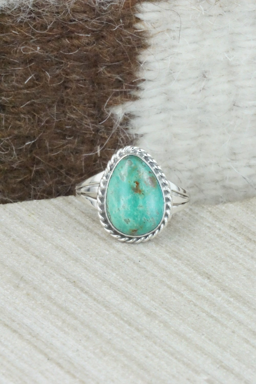 Turquoise & Sterling Silver Ring - Jamie Saunders - Size 9.25