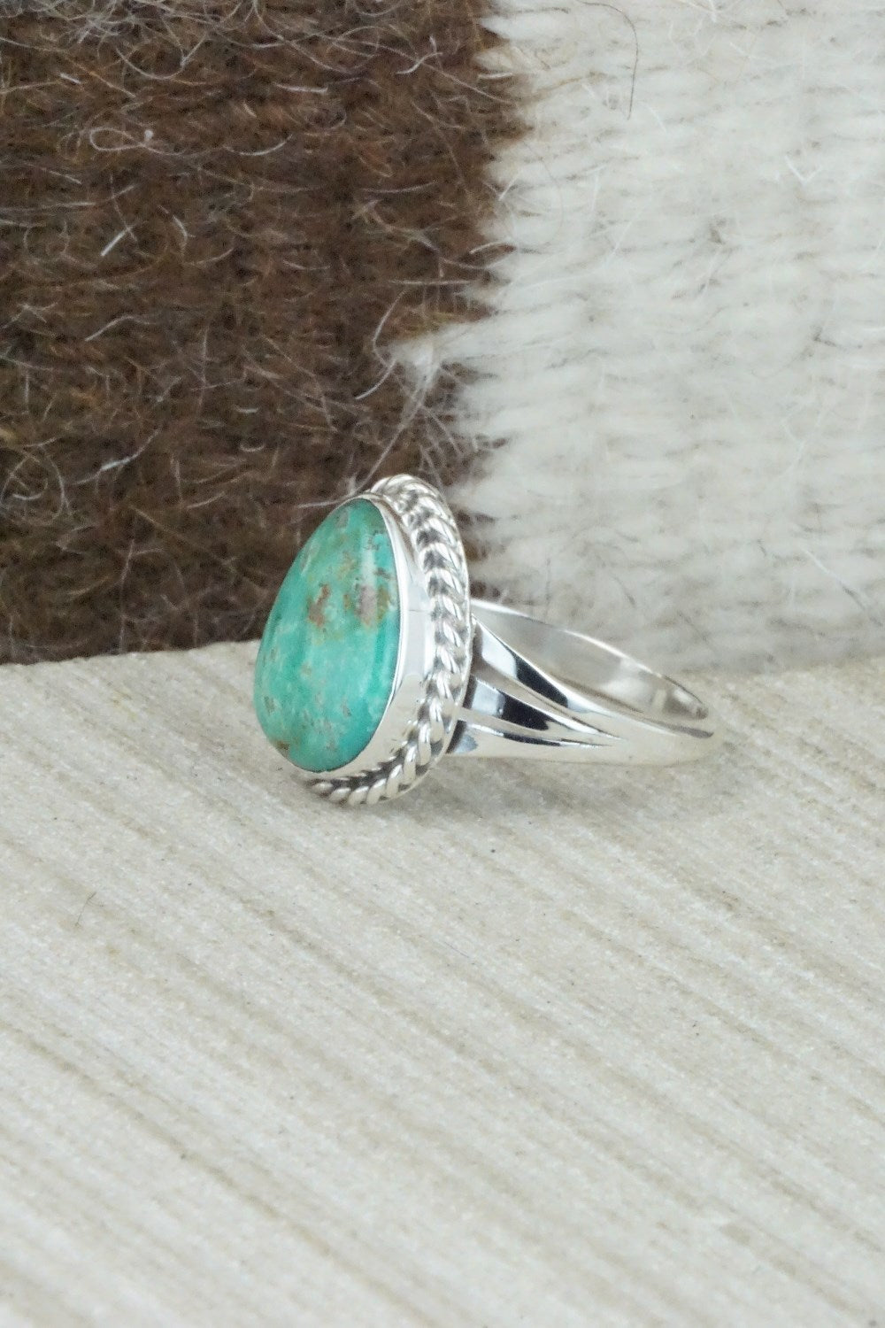Turquoise & Sterling Silver Ring - Jamie Saunders - Size 9.25