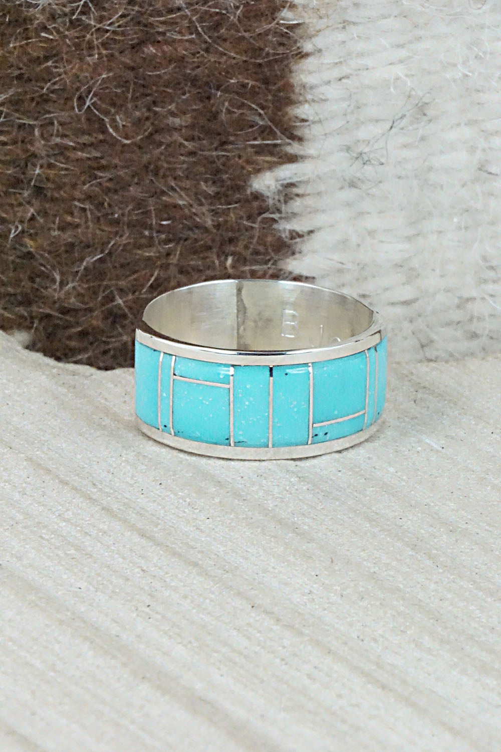 Turquoise & Sterling Silver Ring - Bernard Cachini - Size 11
