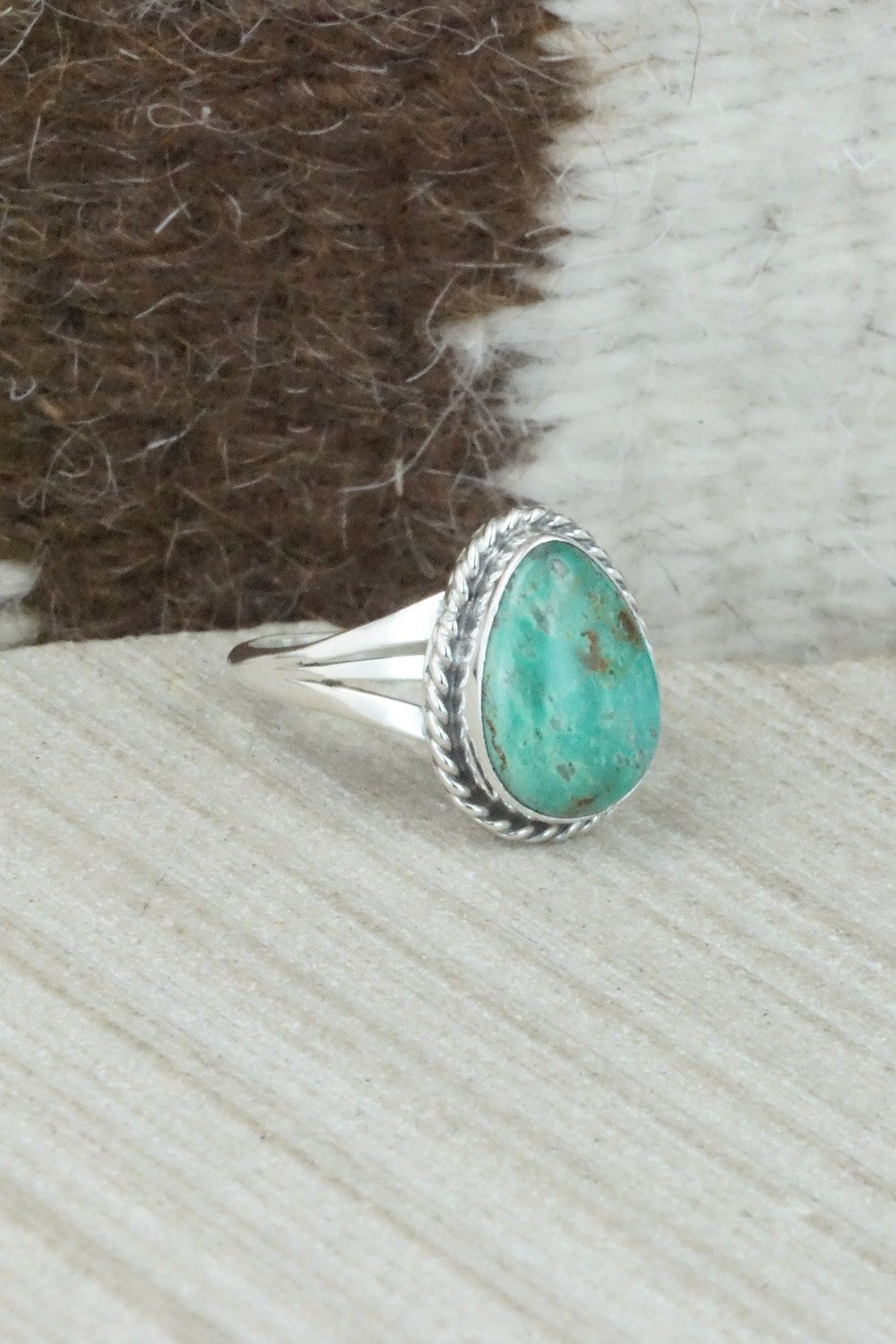Turquoise & Sterling Silver Ring - Jamie Saunders - Size 9.25